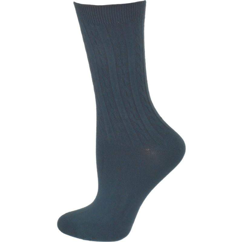 Women's Rayon Socks, Women's Cable Pattern Crew Rayon Socks - 3 Pair